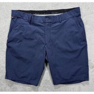 KJUS Shorts Mens 38 Blue Ike Texture Regular Fit 10" Performance Golf Chino